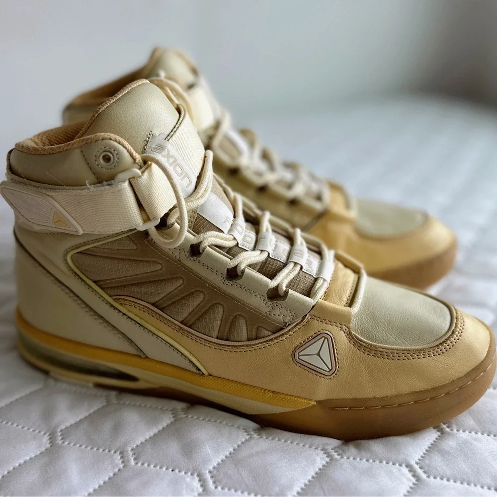 Axion Complex Sneakers Mens 11 Tan Beige Excellent High Top Skate Shoes 1714-136